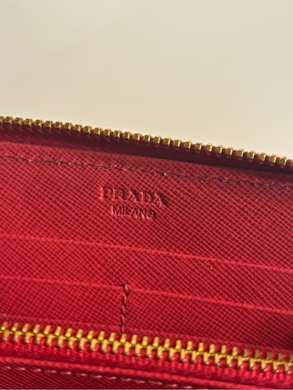 Prada pink Saffiano Zip-Around Wallet Bow Detail minor call out price reflects - Picture 4 of 12